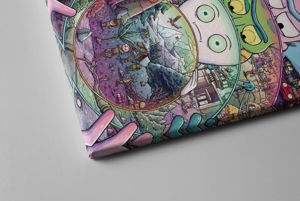 Картина на холсте в подарок- "Рик и Морти: Игры вселенной", размер 30х40см