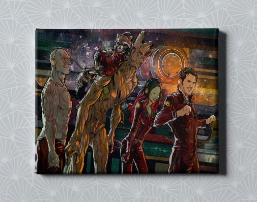Картина на холсте в подарок  - "Стражи Галактики", размер 30х40см