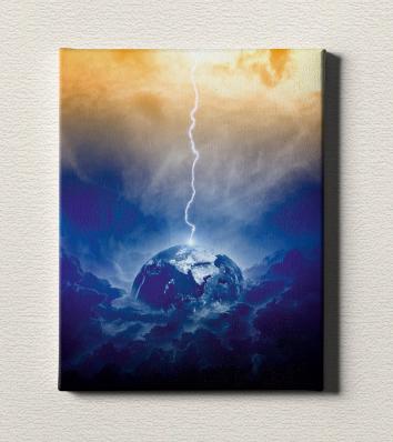Картина на холсте в подарок - "Земля - раскат грома", размер 30х40см