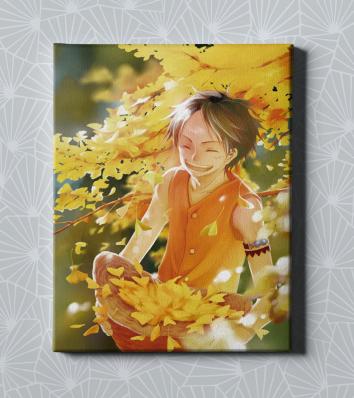 Картина на холсте в подарок  - Аниме "Ван-Пис. Луффи", размер 30х40см