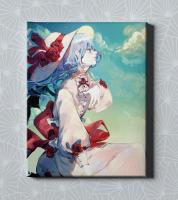 Картина на холсте в подарок  - Аниме девушка - вампир, размер 30х40см