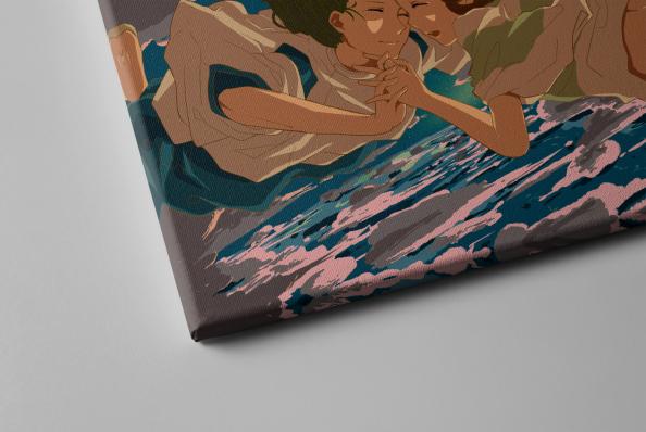 Картина на холсте в подарок  - Аниме "Унесенные призраками: Хаку и Тихиро", размер 40х50см