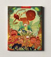 Картина на холсте в подарок- "Рик и Морти: Восстание Морти", размер 40х50см