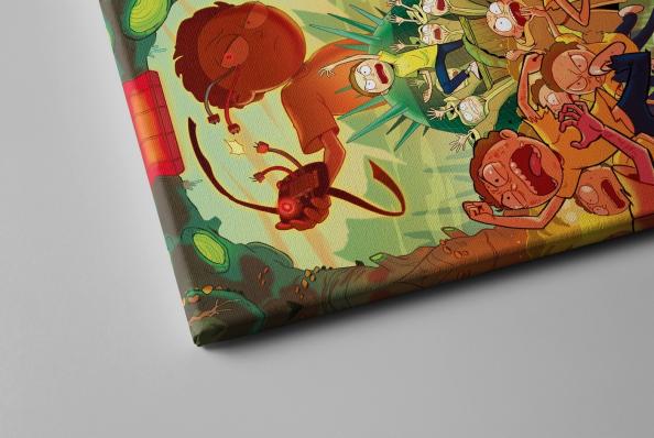 Картина на холсте в подарок- "Рик и Морти: Восстание Морти", размер 30х40см