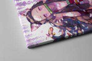 Картина на холсте в подарок- Аниме девушка "Клинок, рассекающий демонов. Незуко", размер 30х40см