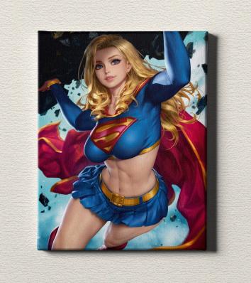 Картина на холсте в подарок  - NeoArtCorE "Супер Герл / Super Girl", размер 30х40см