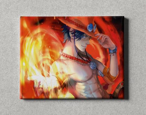 Картина на холсте в подарок- Аниме "One Piece / Ван Пис: Портгас Д. Эйс" размер 40х50см