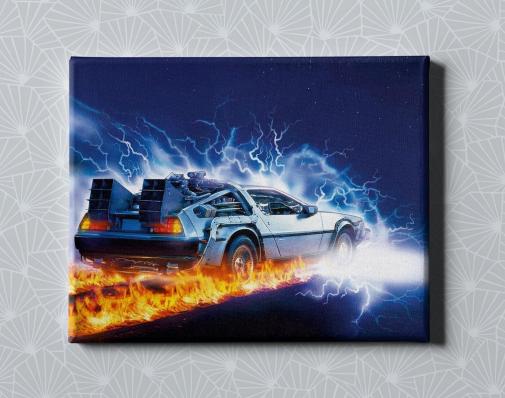 Картина на холсте в подарок- Фильм "Назад в будщее" DeLorean, размер 30х40см