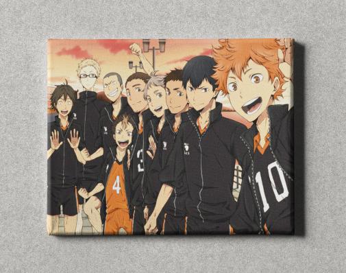 Картина на холсте в подарок- Аниме "Волейбол!! Команда Карасуно ", размер 30х40см