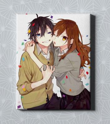 Картина на холсте в подарок- Аниме "Хормия:  Кёко Хори и Изуми Миямура", размер 30х40см