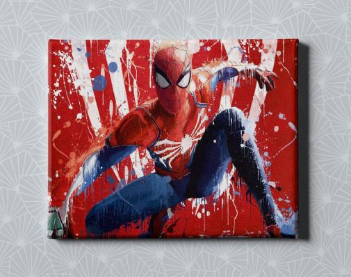 Картина на холсте в подарок- Человек паук, размер 40х30см