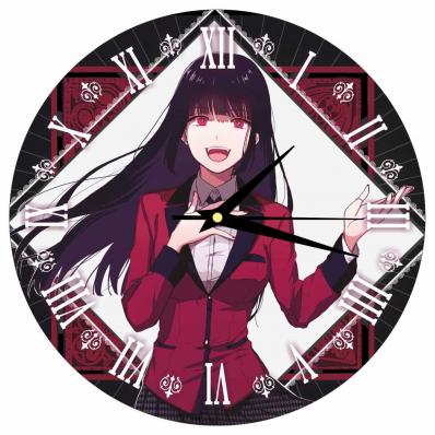 Часы настенные, серия Аниме "Безумный азарт: Юмеко Джабами " 25см, плавный бесшумный механизм