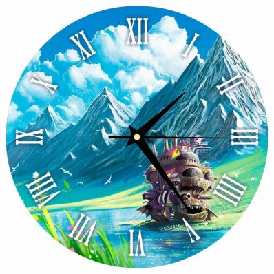 Часы настенные, серия Аниме "Ходячий замок" 25см, плавный бесшумный механизм