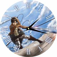 Часы настенные, серия Аниме "Атака Титанов: Эрен" 25см, плавный бесшумный механизм