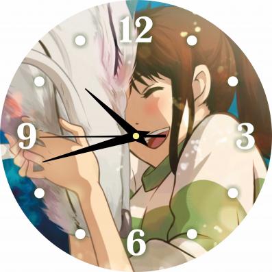 Часы настенные, серия Аниме "Унесенные призраками - Тихиро и Хаку" 25см, плавный бесшумный механизм