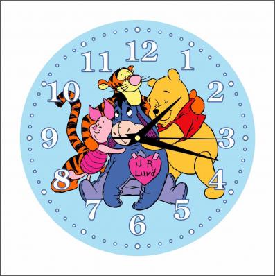 Часы настенные детские "Винни Пух и его друзья" 25см, плавный бесшумный механизм