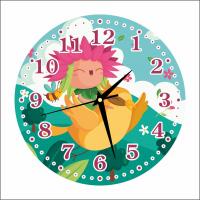 Часы настенные детские "Лесная фея" 25см, плавный бесшумный механизм