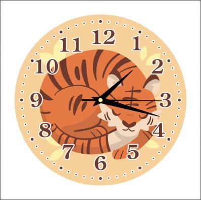 Часы настенные детские "Тигр" 25см, плавный бесшумный механизм