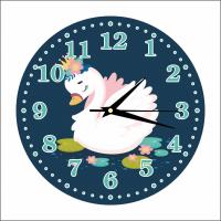 Часы настенные детские "Лебедь" 25см, плавный бесшумный механизм