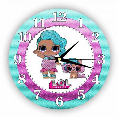 Часы настенные детские "Куклы LOL" 25см, плавный бесшумный механизм