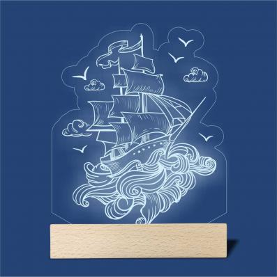 3Д Ночник / декоративный светильник в подарок - Корабль