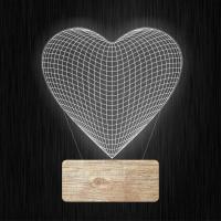 3Д Ночник 3D декоративный светильник - Сердце