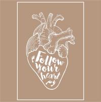 3Д Ночник с гравировкой / декоративный светильник в подарок - "Follow your heart / Следуй за своим сердцем"