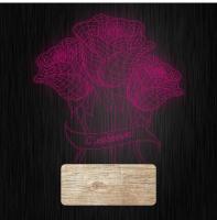 3Д Ночник 3D декоративный светильник - Розы