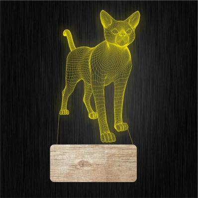 3Д Ночник 3D декоративный светильник - Кот