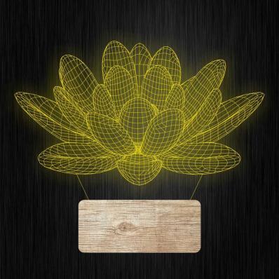 3Д Ночник 3D декоративный светильник - Лотос