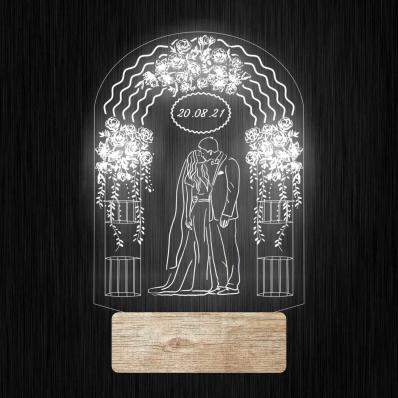 3Д Ночник 3D декоративный светильник - Свадьба №1